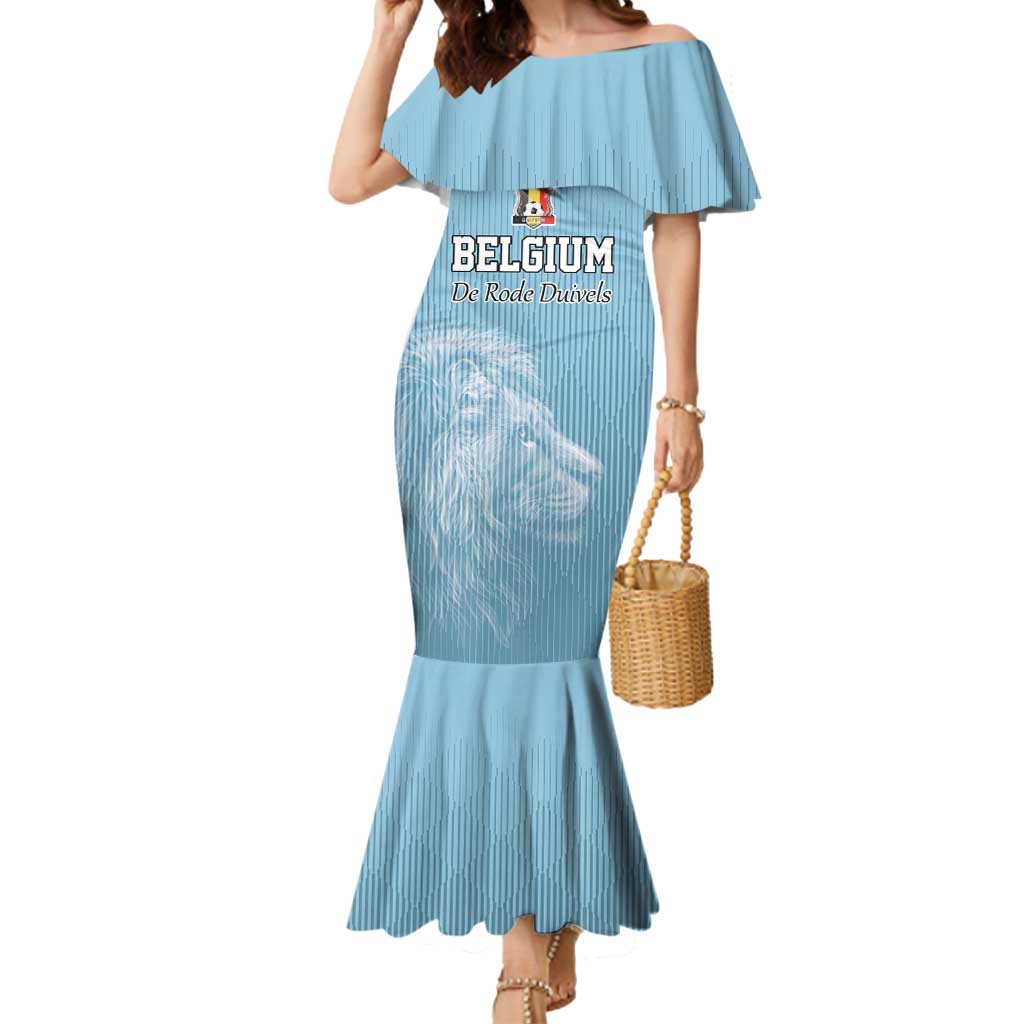 Custom Belgium Football We are Champions Mermaid Dress Blue Style Come on De Rode Duivels