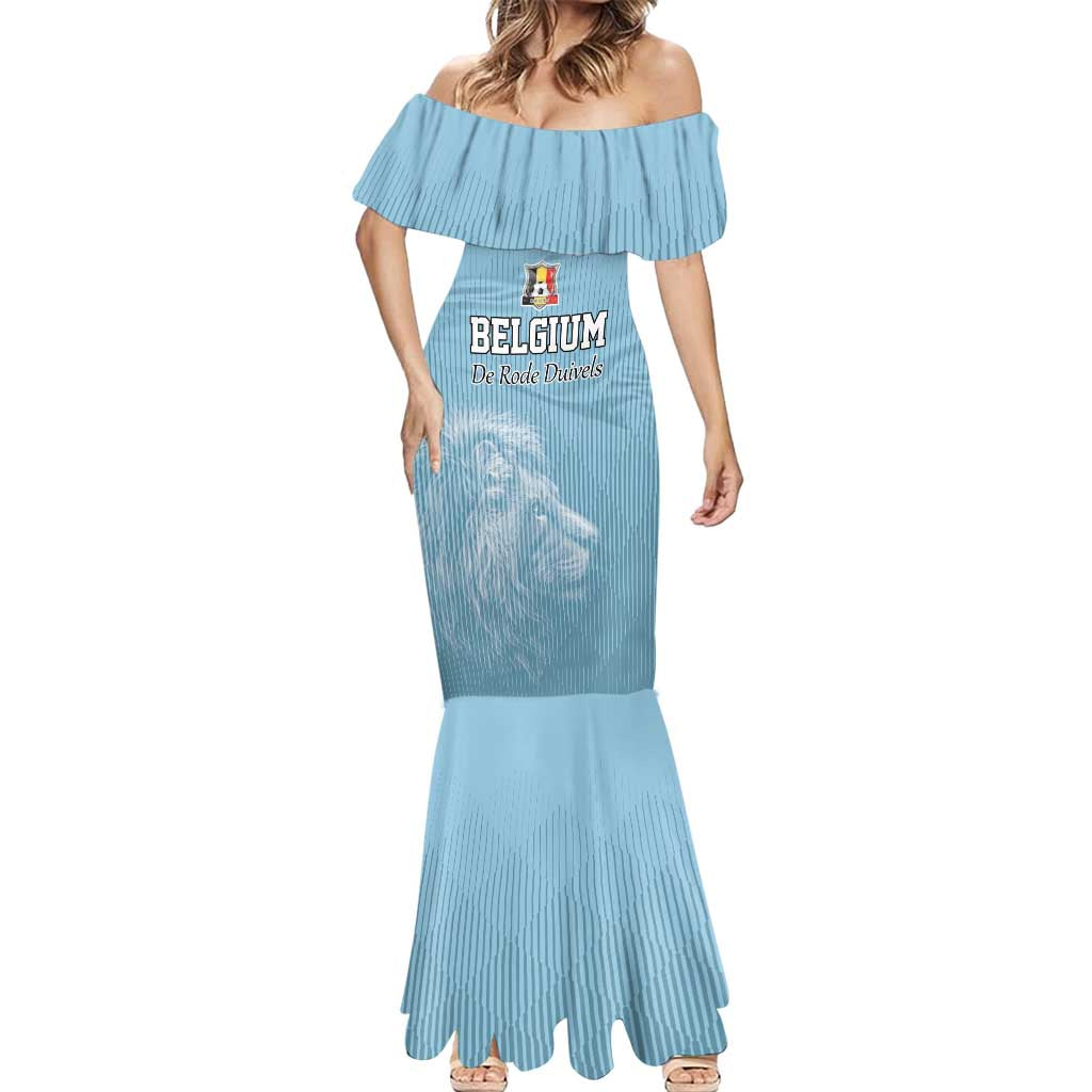 Custom Belgium Football We are Champions Mermaid Dress Blue Style Come on De Rode Duivels