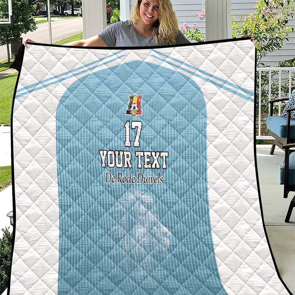Custom Belgium Football We are Champions Quilt Blue Style Come on De Rode Duivels
