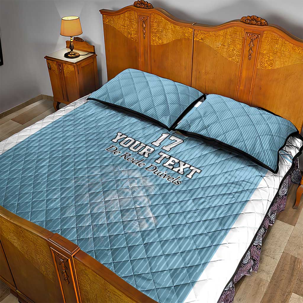 Custom Belgium Football We are Champions Quilt Bed Set Blue Style Come on De Rode Duivels
