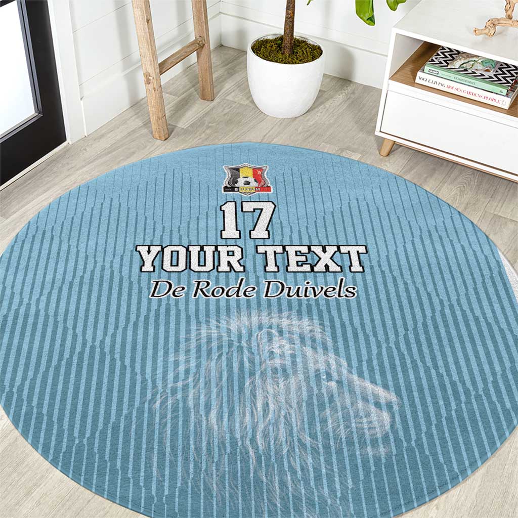 Custom Belgium Football We are Champions Round Carpet Blue Style Come on De Rode Duivels