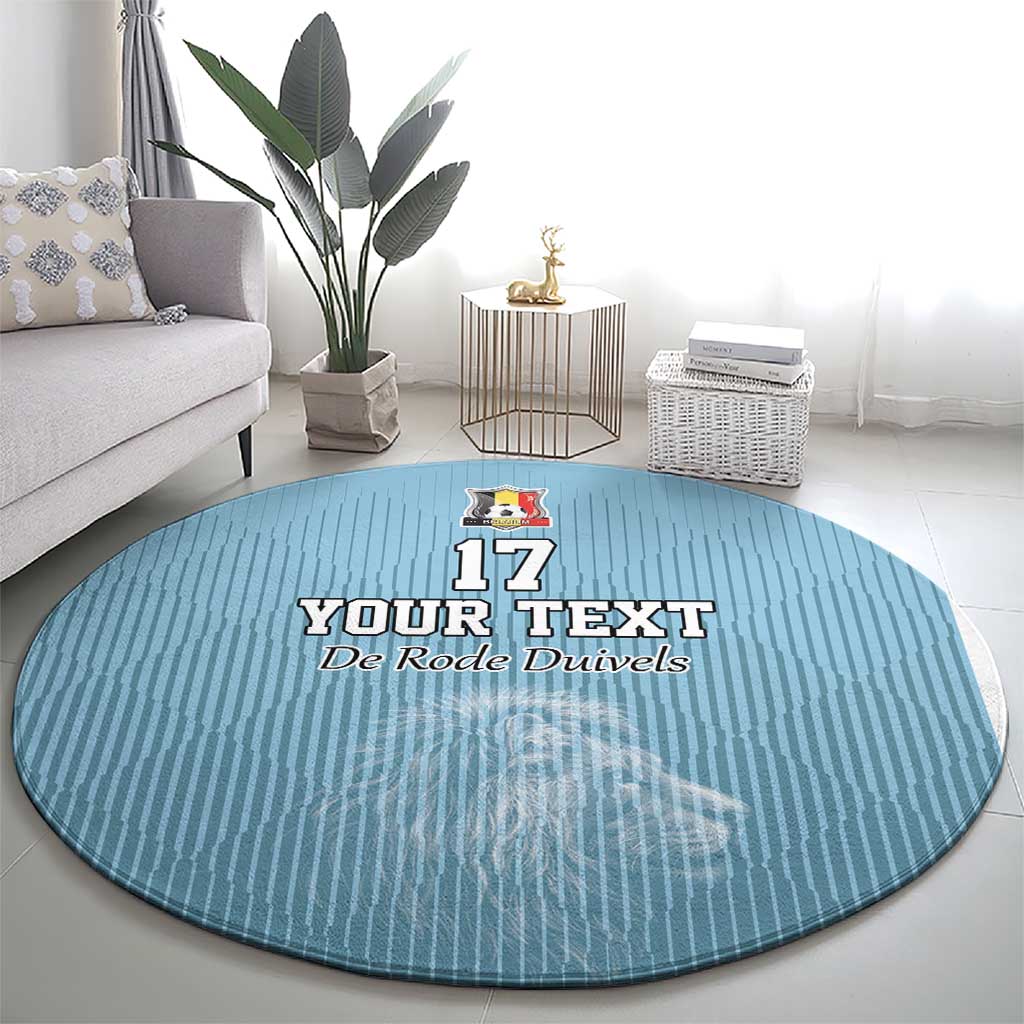 Custom Belgium Football We are Champions Round Carpet Blue Style Come on De Rode Duivels
