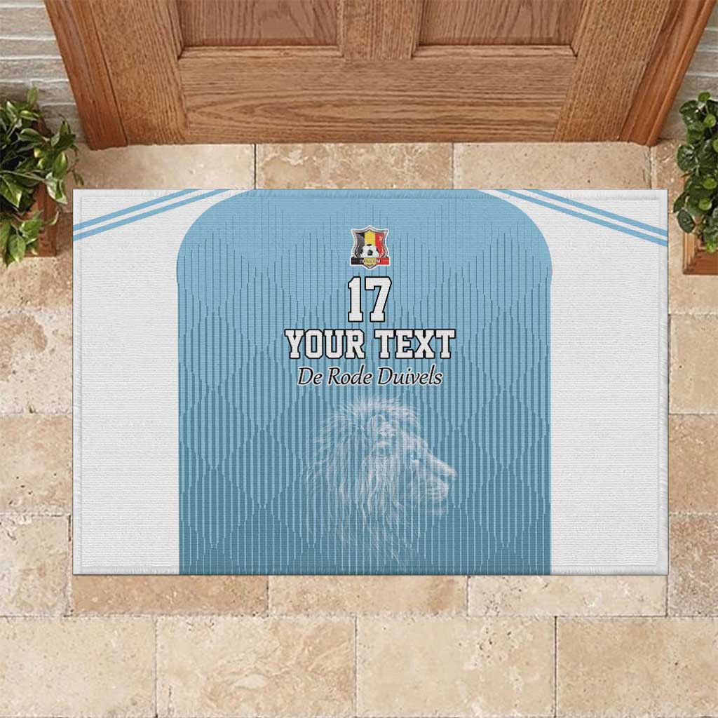 Custom Belgium Football We are Champions Rubber Doormat Blue Style Come on De Rode Duivels