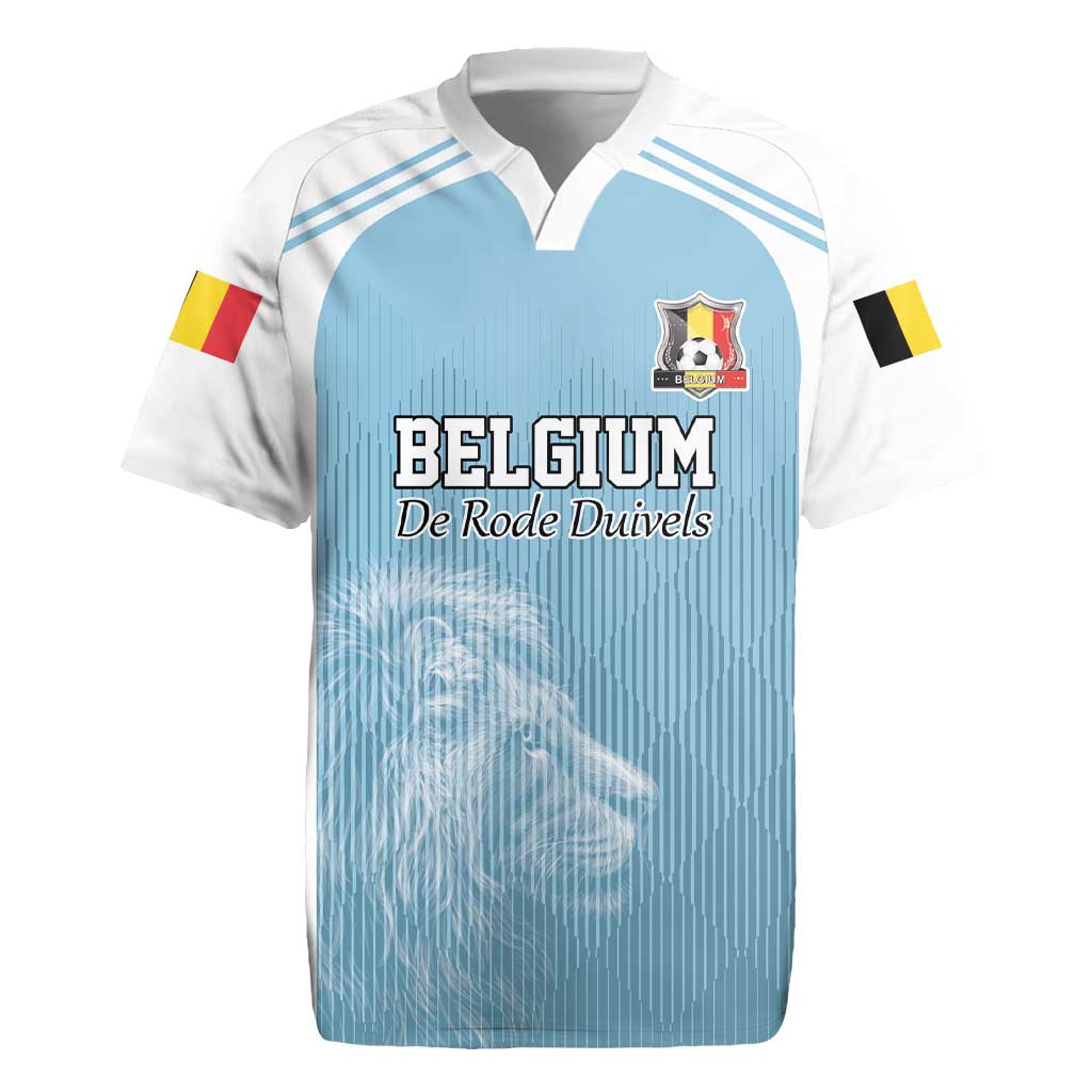 Custom Belgium Football We are Champions Rugby Jersey Blue Style Come on De Rode Duivels