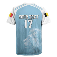Custom Belgium Football We are Champions Rugby Jersey Blue Style Come on De Rode Duivels