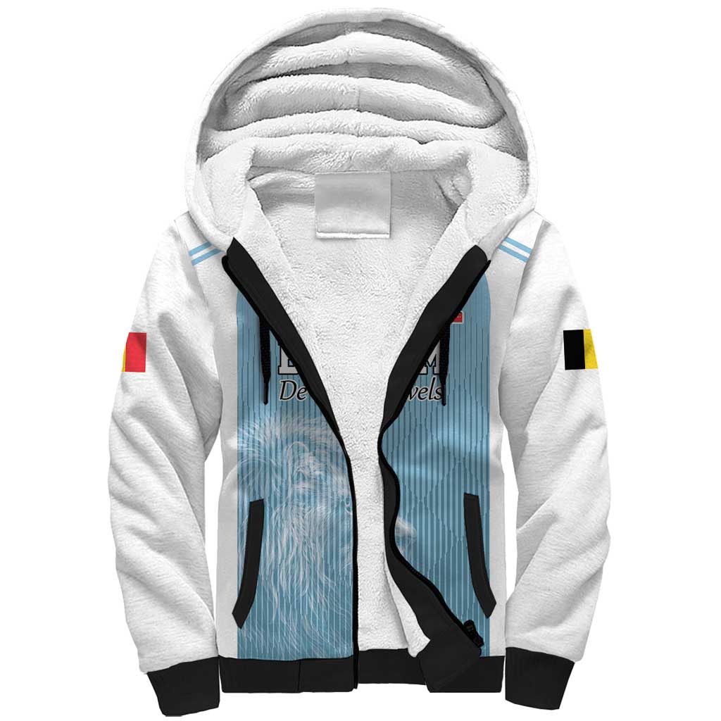 Custom Belgium Football We are Champions Sherpa Hoodie Blue Style Come on De Rode Duivels