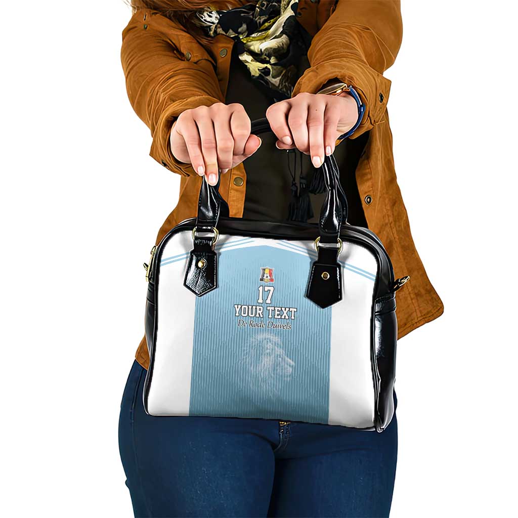 Custom Belgium Football We are Champions Shoulder Handbag Blue Style Come on De Rode Duivels