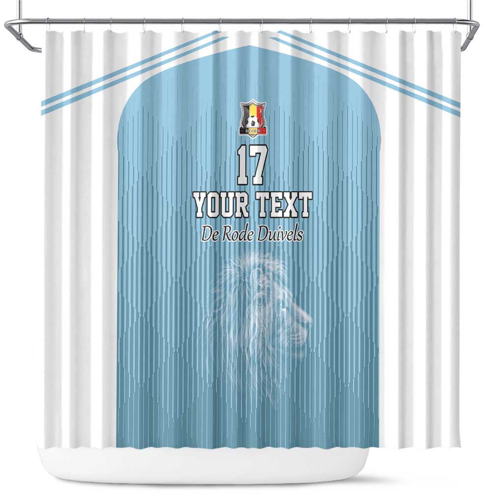 Custom Belgium Football We are Champions Shower Curtain Blue Style Come on De Rode Duivels