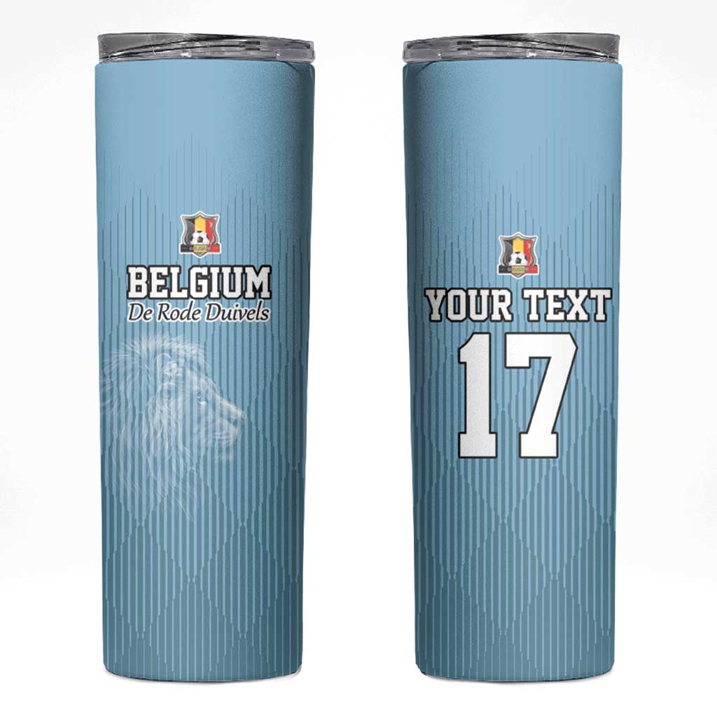 Custom Belgium Football We are Champions Skinny Tumbler Blue Style Come on De Rode Duivels