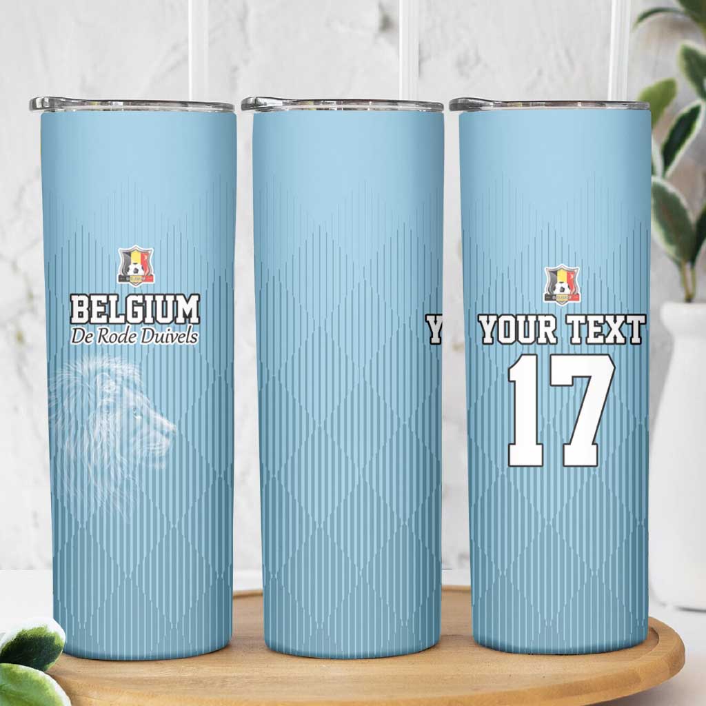 Custom Belgium Football We are Champions Skinny Tumbler Blue Style Come on De Rode Duivels