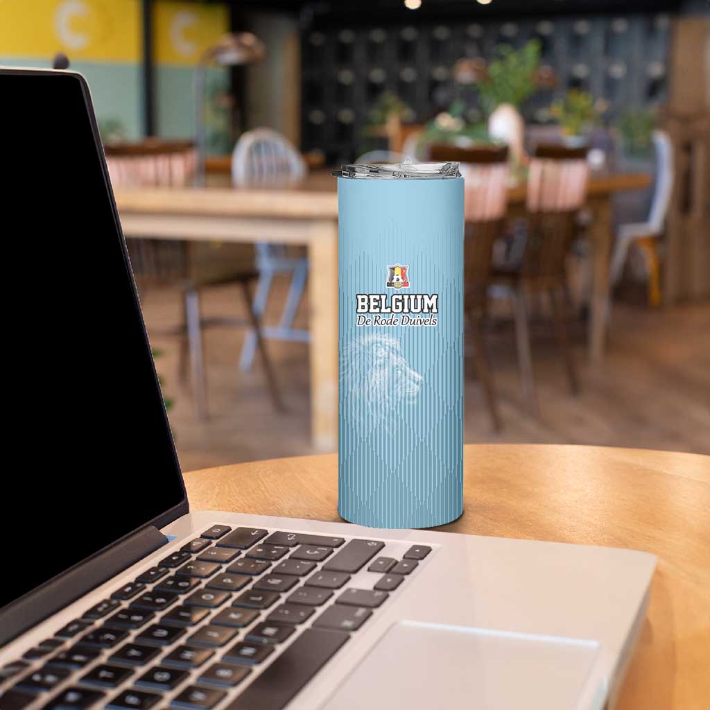 Custom Belgium Football We are Champions Skinny Tumbler Blue Style Come on De Rode Duivels