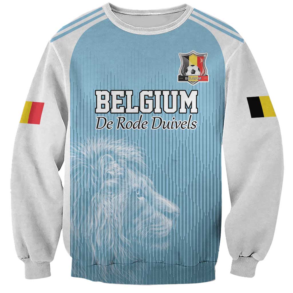Custom Belgium Football We are Champions Sweatshirt Blue Style Come on De Rode Duivels