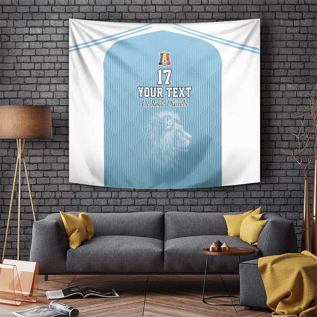 Custom Belgium Football We are Champions Tapestry Blue Style Come on De Rode Duivels
