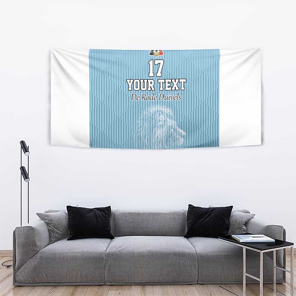 Custom Belgium Football We are Champions Tapestry Blue Style Come on De Rode Duivels