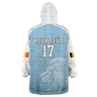 Custom Belgium Football We are Champions Wearable Blanket Hoodie Blue Style Come on De Rode Duivels