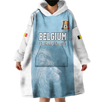 Custom Belgium Football We are Champions Wearable Blanket Hoodie Blue Style Come on De Rode Duivels