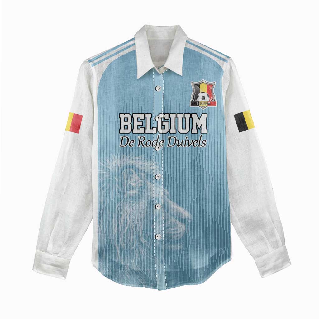 Custom Belgium Football We are Champions Women Casual Shirt Blue Style Come on De Rode Duivels