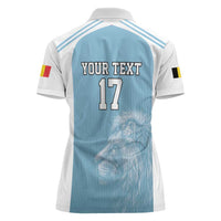 Custom Belgium Football We are Champions Women Polo Shirt Blue Style Come on De Rode Duivels