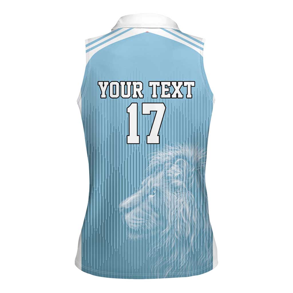 Custom Belgium Football We are Champions Women Sleeveless Polo Shirt Blue Style Come on De Rode Duivels