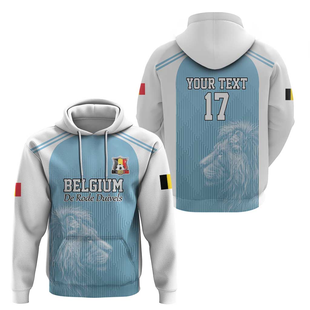Custom Belgium Football We are Champions Zip Hoodie Blue Style Come on De Rode Duivels
