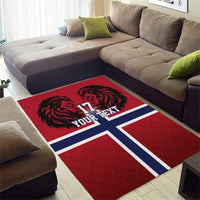 Custom Norway Football Area Rug Lion Sporty Style