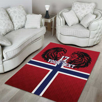 Custom Norway Football Area Rug Lion Sporty Style