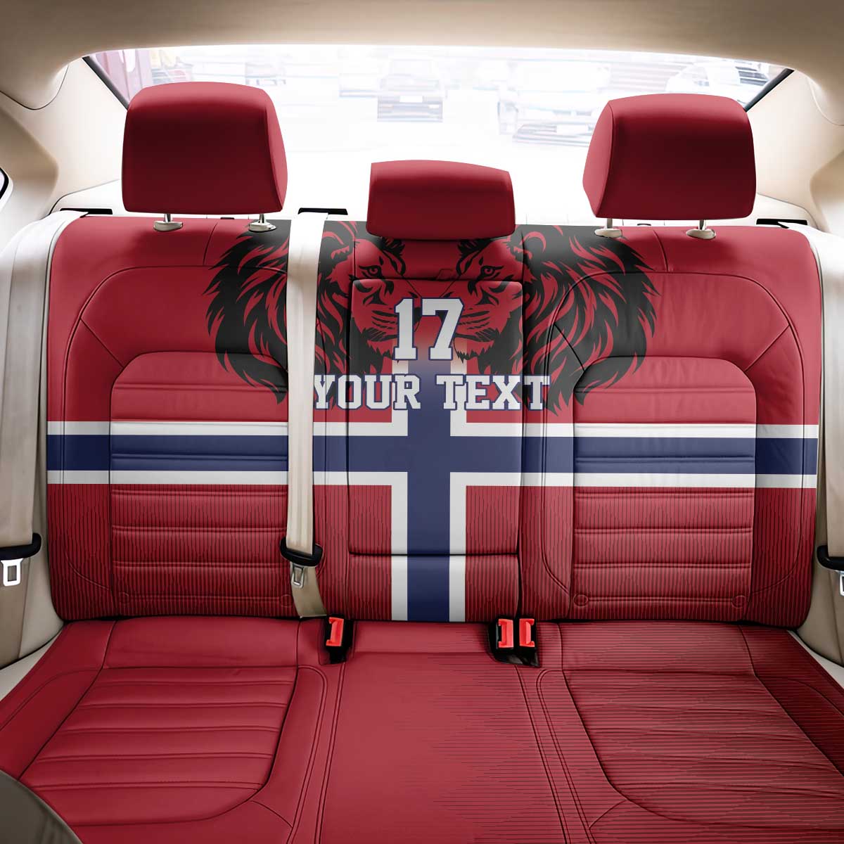 Custom Norway Football Back Car Seat Cover Lion Sporty Style