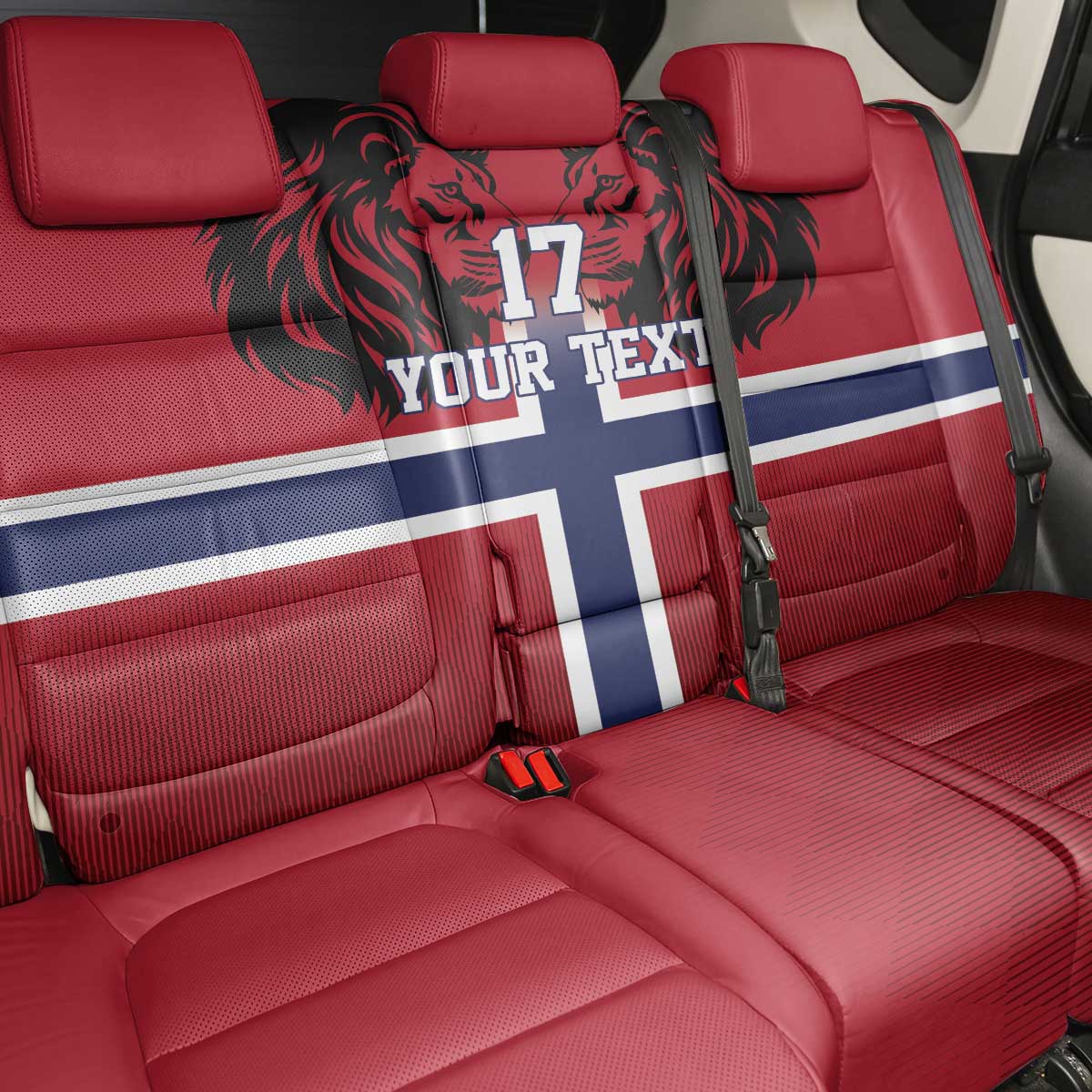 Custom Norway Football Back Car Seat Cover Lion Sporty Style