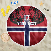 Custom Norway Football Beach Blanket Lion Sporty Style