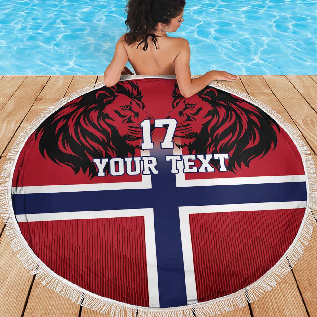 Custom Norway Football Beach Blanket Lion Sporty Style