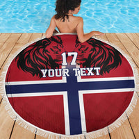 Custom Norway Football Beach Blanket Lion Sporty Style