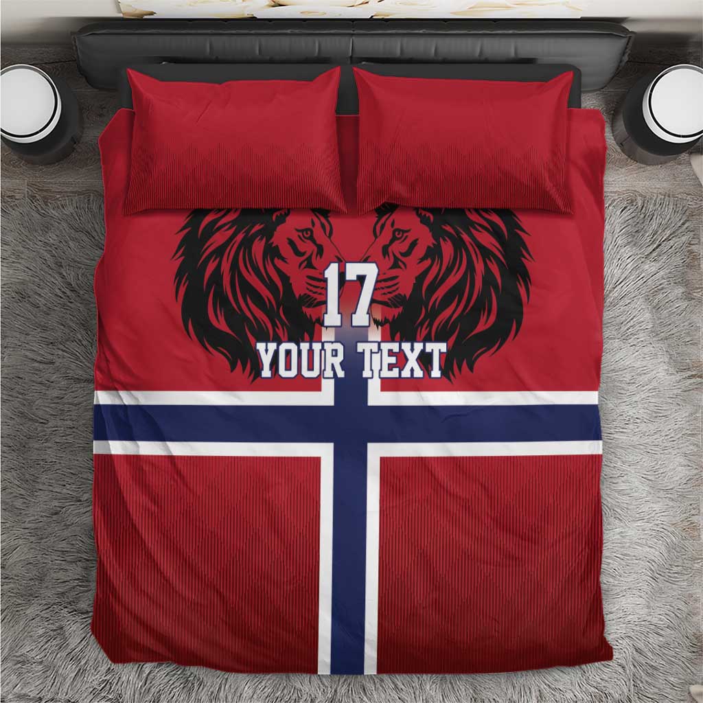 Custom Norway Football Bedding Set Lion Sporty Style