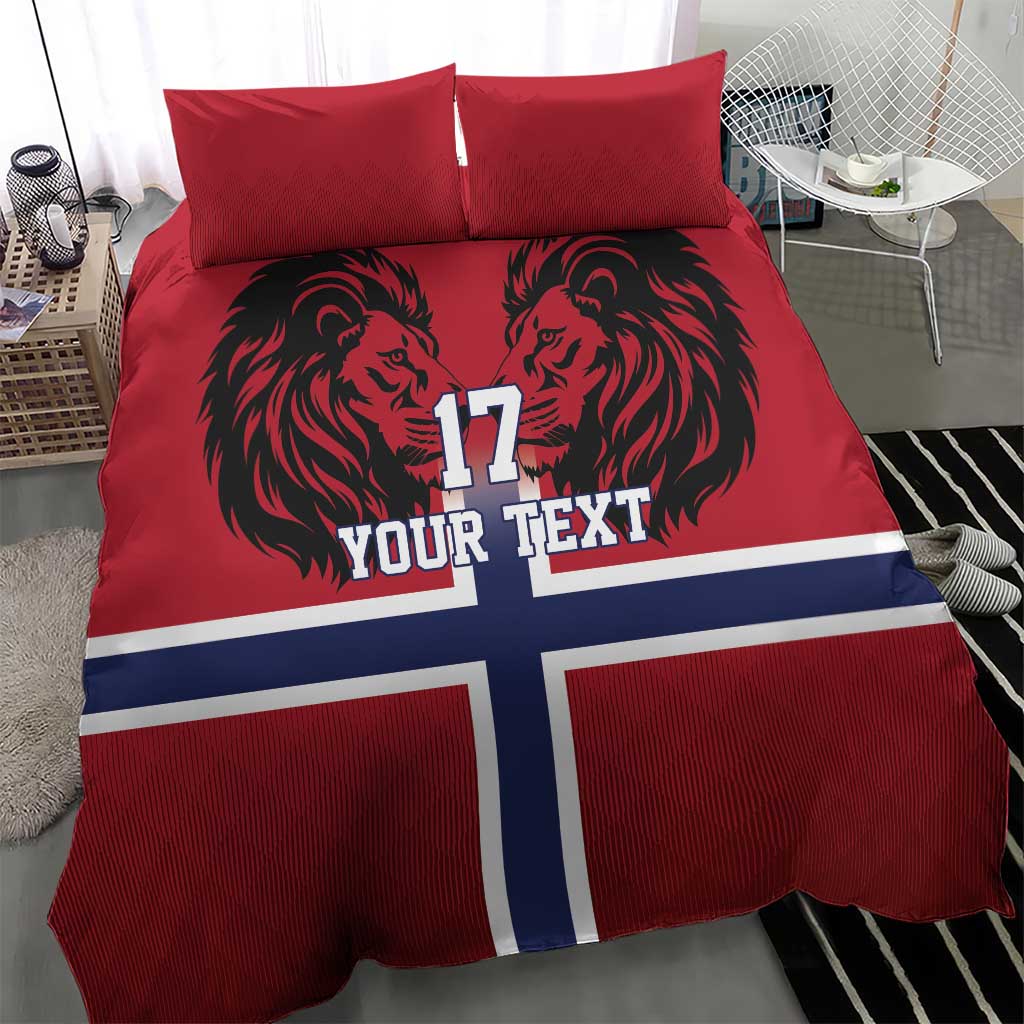 Custom Norway Football Bedding Set Lion Sporty Style
