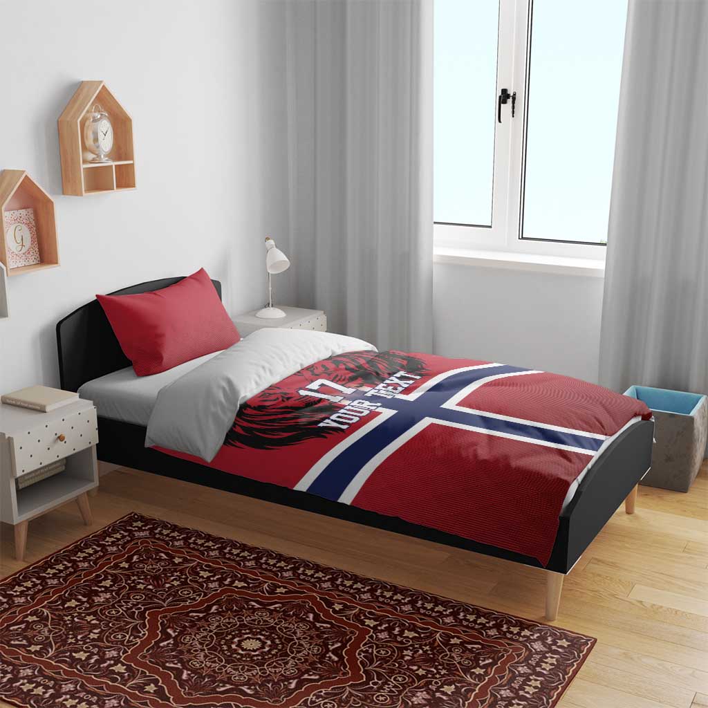 Custom Norway Football Bedding Set Lion Sporty Style