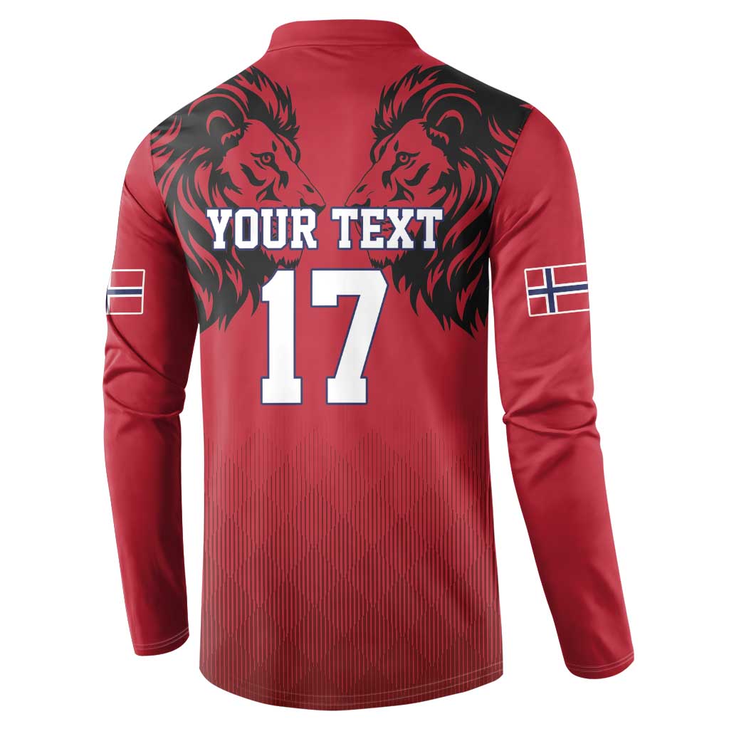 Custom Norway Football Button Sweatshirt Lion Sporty Style
