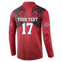 Custom Norway Football Button Sweatshirt Lion Sporty Style