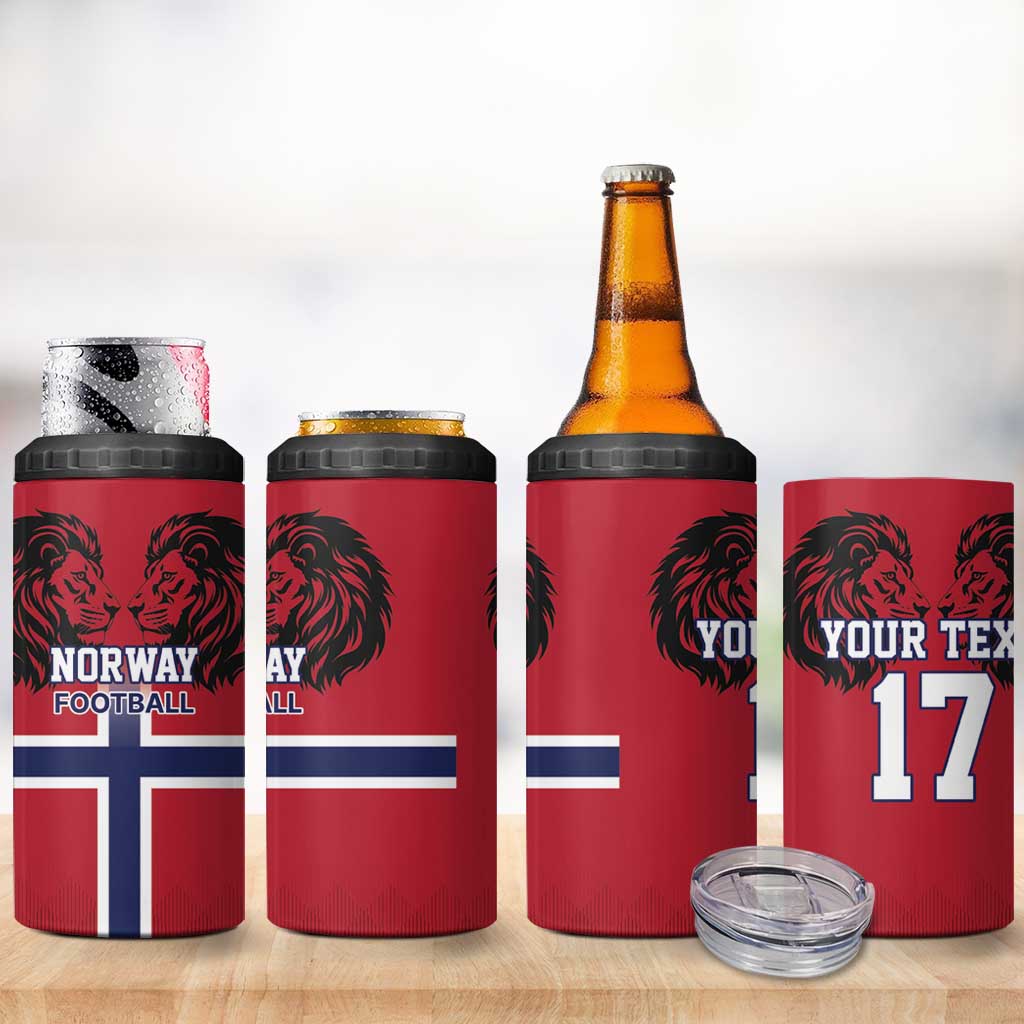 Custom Norway Football 4 in 1 Can Cooler Tumbler Lion Sporty Style