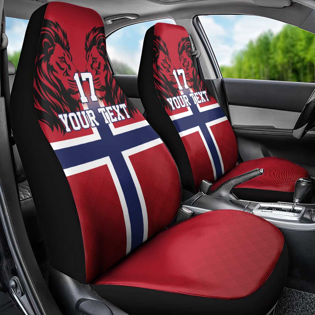 Custom Norway Football Car Seat Cover Lion Sporty Style