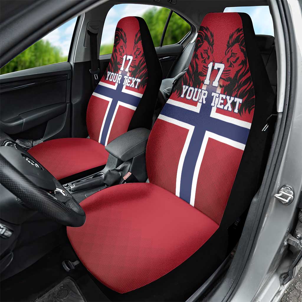 Custom Norway Football Car Seat Cover Lion Sporty Style