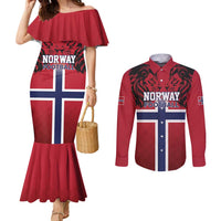 Custom Norway Football Couples Matching Mermaid Dress and Long Sleeve Button Shirt Lion Sporty Style