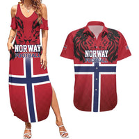 Custom Norway Football Couples Matching Summer Maxi Dress and Hawaiian Shirt Lion Sporty Style