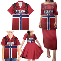 Custom Norway Football Family Matching Puletasi and Hawaiian Shirt Lion Sporty Style