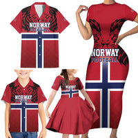 Custom Norway Football Family Matching Short Sleeve Bodycon Dress and Hawaiian Shirt Lion Sporty Style