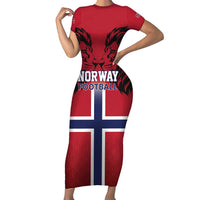 Custom Norway Football Family Matching Short Sleeve Bodycon Dress and Hawaiian Shirt Lion Sporty Style