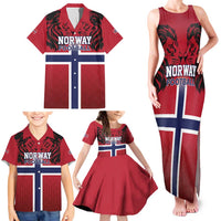 Custom Norway Football Family Matching Tank Maxi Dress and Hawaiian Shirt Lion Sporty Style