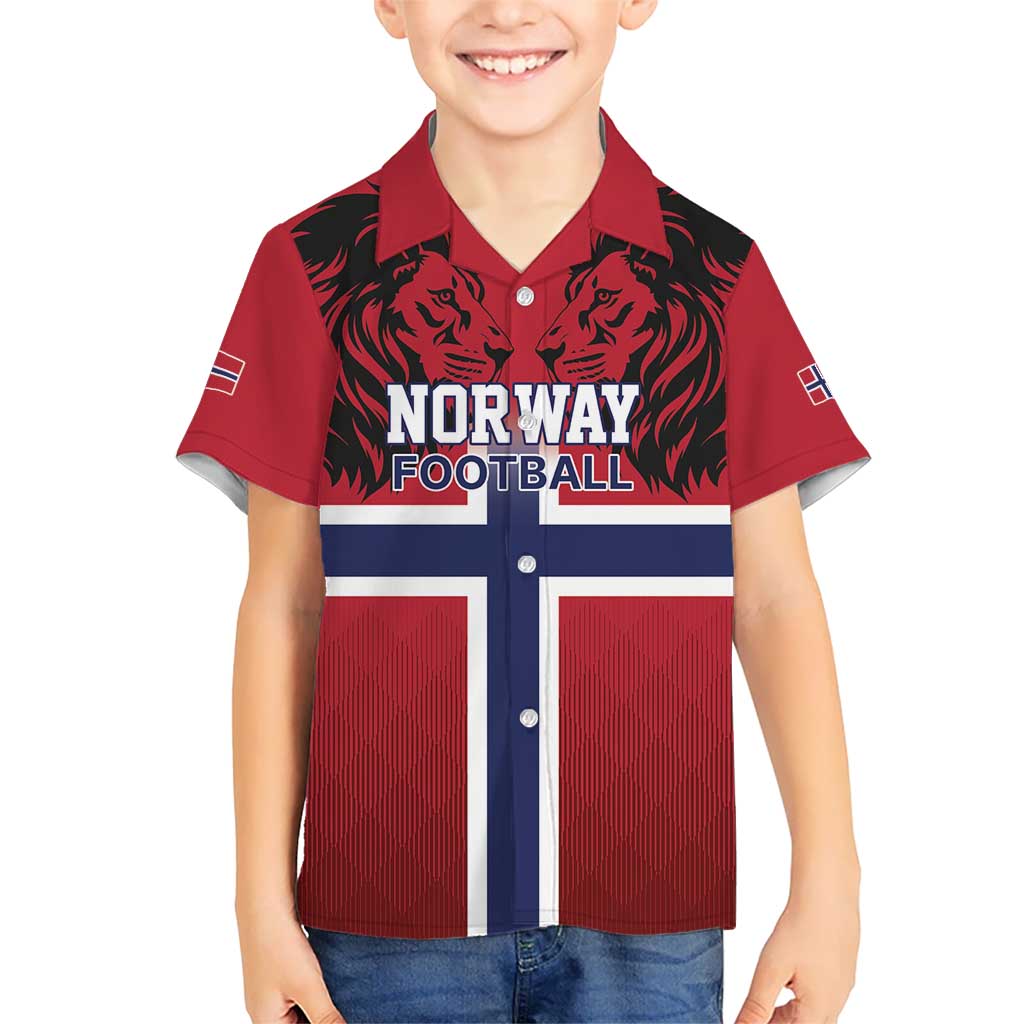 Custom Norway Football Kid Hawaiian Shirt Lion Sporty Style