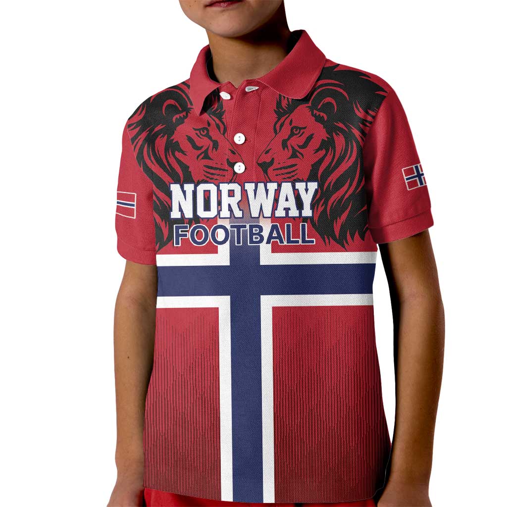 Custom Norway Football Kid Polo Shirt Lion Sporty Style