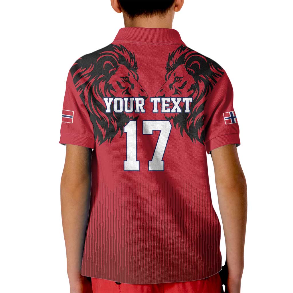 Custom Norway Football Kid Polo Shirt Lion Sporty Style