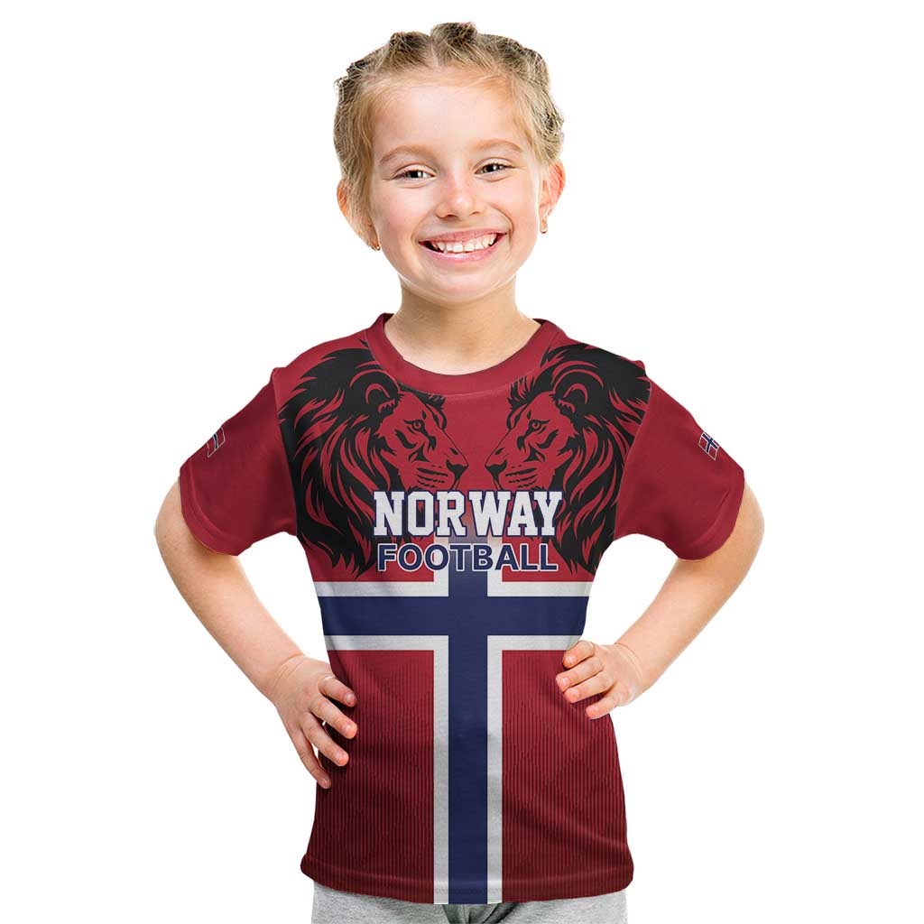 Custom Norway Football Kid T Shirt Lion Sporty Style