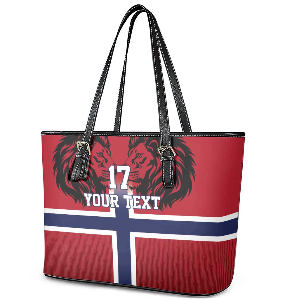 Custom Norway Football Leather Tote Bag Lion Sporty Style